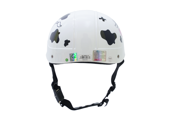 Mũ bảo hiểm Chita 1/2 CT31 - Màu trắng, tem bò sữa