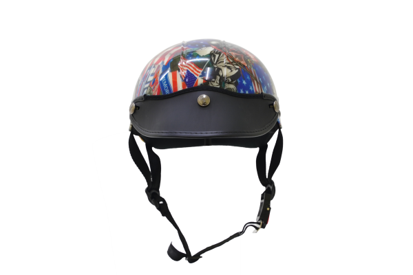 Mũ bảo hiểm Chita 1/2 CT31 - Tem hoạt hình cờ Mỹ sơn bóng