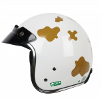 Mũ bảo hiểm Chita 3/4 CT1 - Màu trắng sơn bóng tem bò sữa