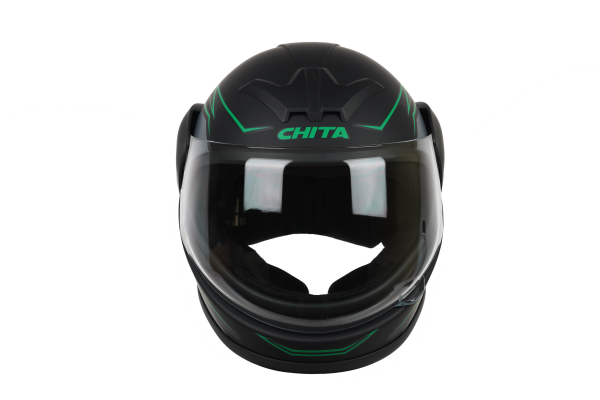Mũ bảo hiểm Chita Fullface CT34- Màu đen mờ tem xanh lá