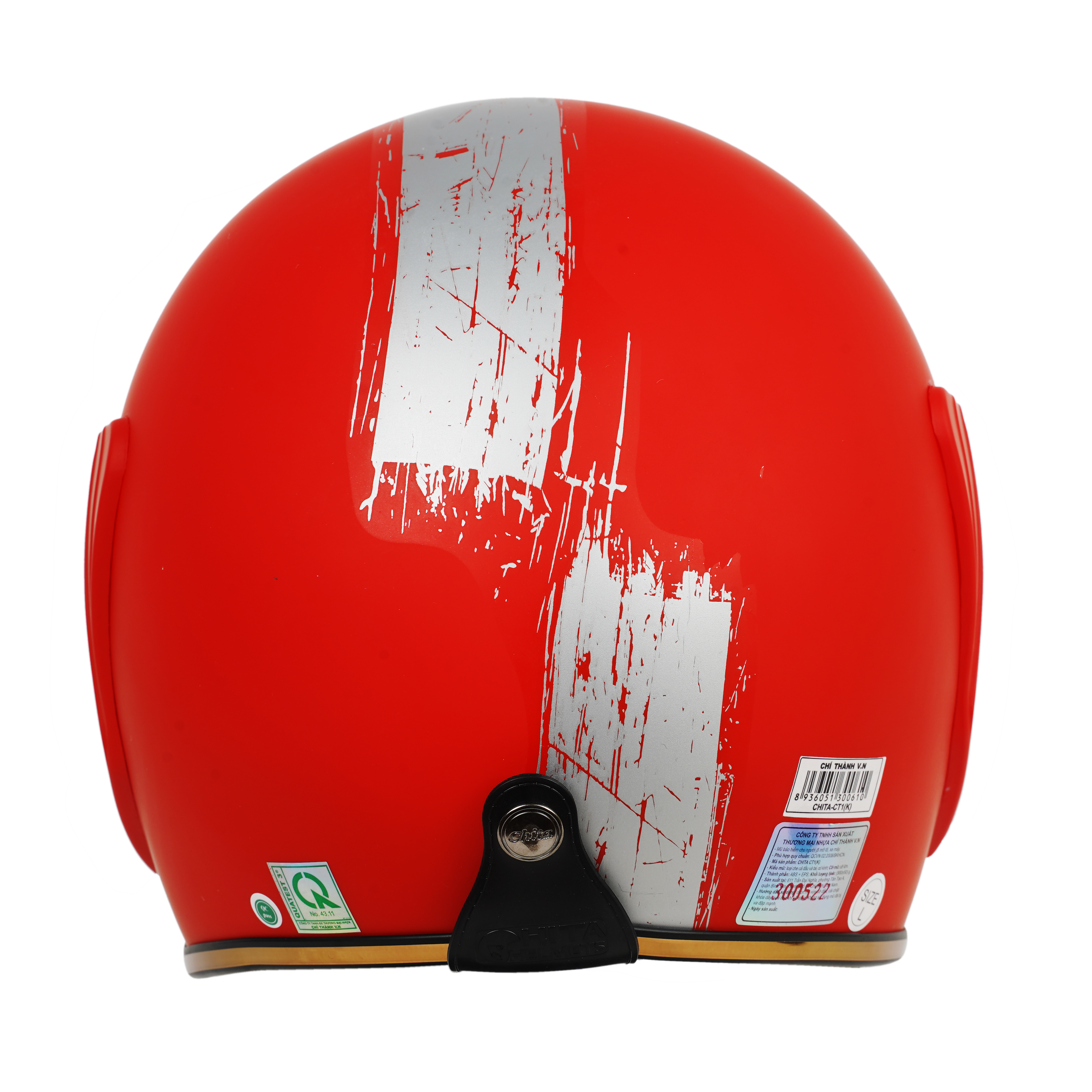 Mũ bảo hiểm Chita 3/4 CT1(K) - Màu đỏ mờ tem sọc dọc